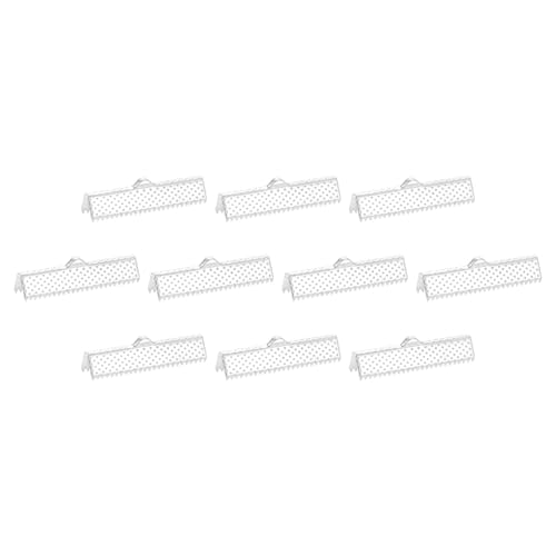 uxcell 280Pcs Ribbon Crimp Clamp Ends, 30mm Bookmark Pinch Crimp Ends, Cord Ends Fasteners Clasp Crimp Ends for DIY Bracelet Necklace Jewelry Making, Silver
