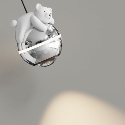 Lustre ours chrome contre la chambre sombre luminaire suspendu rassurant enfant