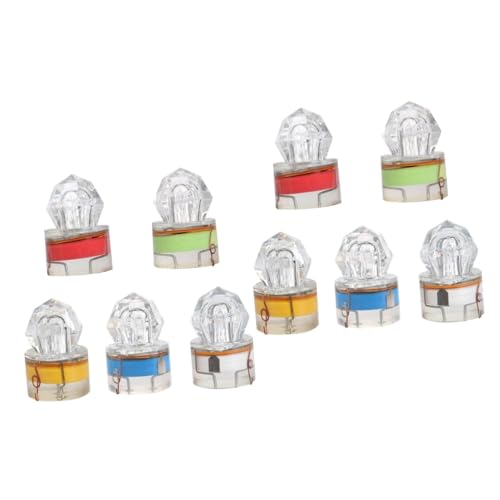 VINTORKY 1set LED Underwater Fishing Light Night Lure with Red Blue White Green and Colorful Options for Deep Sea Lake and River Fishing 5pcs