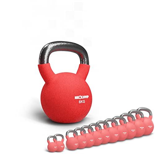 NEOLYMP Kettlebell/ Kugelhantel aus Gusseisen mit Neoprenbeschichtung (R/6kg) Cover