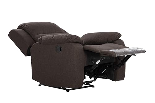 Image of Urban living - Joseph Single Seater Fabric Manual Recliner | 1 Seater Sofa | Single Sofa Recliner | 1 Seater Chair Sofa | 1 Year Warranty | Dark Brown