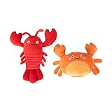 Fringe Studio Plush Dog Toy Set,You're Pretty Snappy Lobster & Crab 2 Piece Set,Pet Shop Collection (312061)