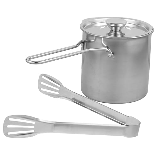 Mikinona Freidora Inoxidable con Tapa y Clip Olla Freidora Pequeña para Cocina para y Pequeñas Diseño Compacto y Práctico Filtro Incluido Resistente y Seguro