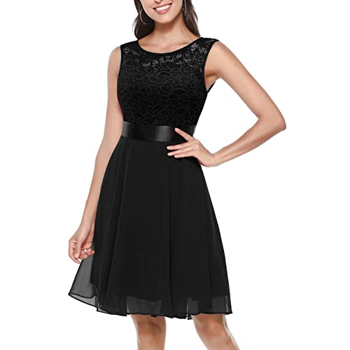 Robe de cocktail noire double couche au style écossais moderne - 4
