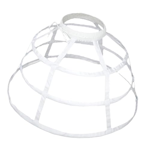FashionCha Enagua Jaula con Aros para Mujer Fondo de Vestido Cancán Medieval Y Polisón con Cintura Ajustable Soporte Flexible Adecuado para Bodas Fiestas Y Event, Blanco, universal