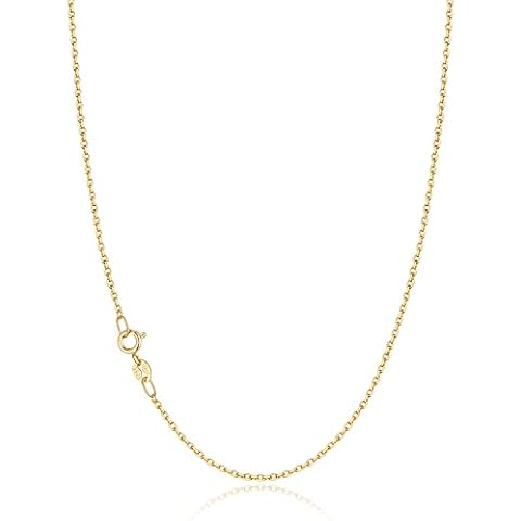 Jewlpire 18k Over Gold Chain Necklace for Women, 1.2mm Cable Chain Gold Chain Sturdy & Shiny Women's Chain Necklaces, 22 Inches Cover