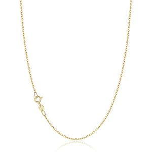Jewlpire Solid 18k Gold Over 925 Sterling Silver Chain Necklace for Women, 1.2mm Cable Chain Necklace Super Sturdy & Shiny Women’s Chain Necklaces 14/16/17/18/20/22/24 Inches