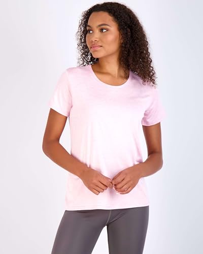 Image of Real Essentials 5 Pack: Women's Dry Fit Tech Stretch Short-Sleeve Crew Neck Athletic T-Shirt Available in Plus Size Set Medium
