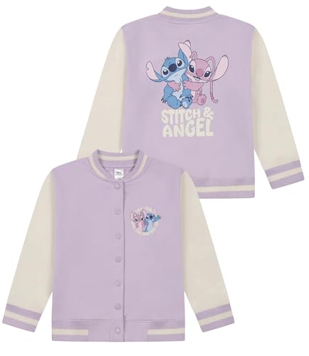 Disney Lilo y Stitch - Chaqueta bomber varsity para niñas,
