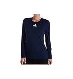 adidas Women's Creator Climalite Long Sleeve Crew Neck Tee 12H6 S Collegiate Navy