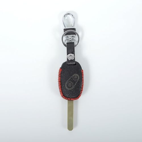 Image of Leather Smart Car Key Cover Case for Honda Amaze, Brio, Civic, City, CRV, Brv etc 2 Button (Black)
