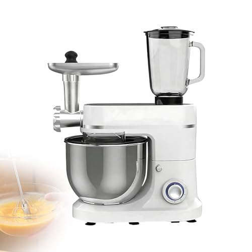 3 en 1 Amasadora Multifuncional, Amasadora Planetaria 1500W con Amasadora Planetaria, Batidora, Picadora de Carne, Gancho Amasador, Batidor y Bol 10L Calidad Profesional para Pan y Pasteles