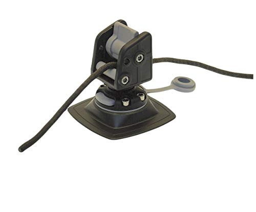 Set: Fasten-Ankerbefestigung + Halterung [PVC Basis] (110 mm x 110 mm), PVC-Schlauchboot, Farbe:schwarz