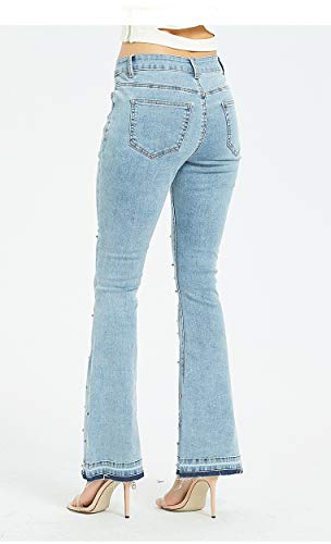 ZENTHACE Women's Embroidered Bell Bottom Jeans Stretchy Flare Denim Pants3