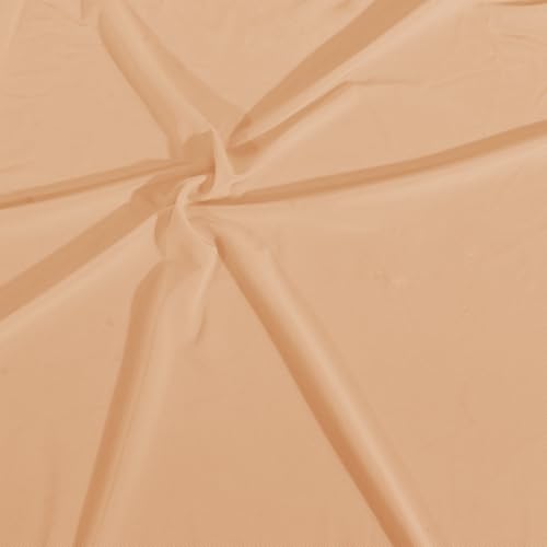 Manyshofu Light Nude Mesh Fabric by the Yard 4-Way Stretch Fabric(60" Wide), 1 Yard Nylon Spandex Power Mesh Netting Fabrics Lightweight & Breathable Sheer Material for Swimsuit Dress Sewing Costume
