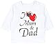 TupTam Unisex Baby Langarmshirt mit Spruch Aufdruck 3er Set, Farbe: I Love Dad Mum Weiß Katze Aprikose Maus Pink, Größe: 68