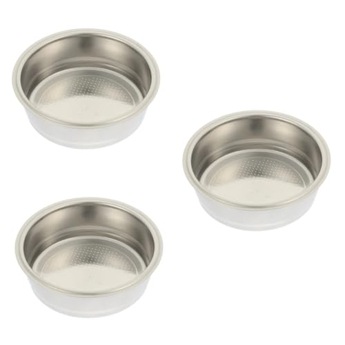 Housoutil 3pcs Stainless Steel Espresso Filter Basket Single Porous Coffee Filter for Household Coffee Machines for Brewing
