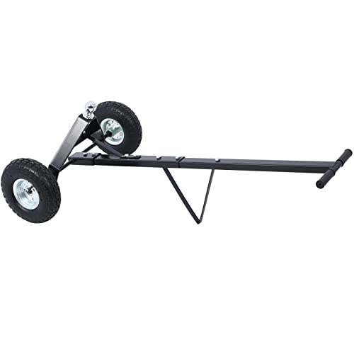 Me2 Ultra-Tow Adjustable Boat Trailer Dolly Heavy Duty Solid Steel 600 Pound Capacity Trailer Dolly With Adjustable Hitch Ball Height And 2 Wheels 10 Inch Flat Free Tires,Black #TOP4