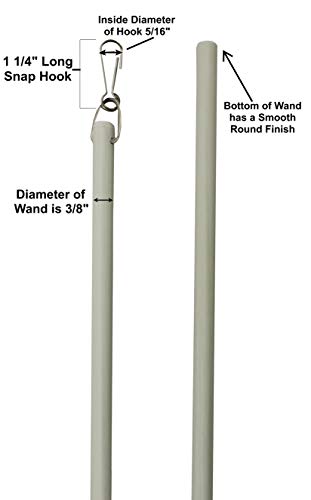 Kirsch 36" Fiberglass Drapery Baton Wand with Stainless Steel Snap Hook