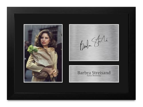 Autógrafo de Barbra Streisand enmarcado A4 para decorar salones cinéfilos