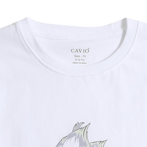 Image of CAVIO Boys Printed Shirt and T-Shirt Regular Fit Casual Half Sleeve