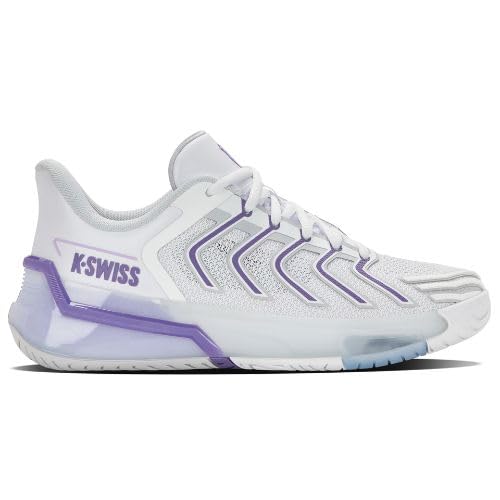 K-Swiss ���f�B�[�X Ultrashot 4 �e�j�X�V���[�Y, �z���C�g/���i���b�N/�p�[�v���w�C�Y�B, 6.5