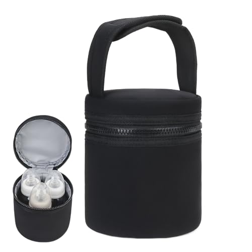 ノーブランド品母乳クーラーバッグ、ミルクボトルバッグ|取り外し可能なストラップを備えた母乳チラー、断熱ボトルバッグは、看護ママのデイケア用の2つの大きな8オンスのボトルに適合します