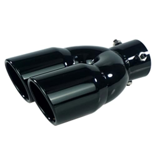 Silencieux d'échappement universel 63mm pour remplacer un embout usé par une double sortie noire