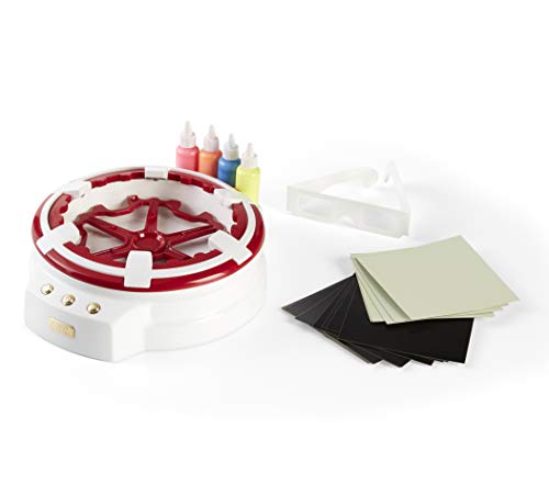 FAO Schwarz 1002782 Amazing 3D Spin Art Toy Set (7Piece) Spinning Liquid Painting Kit with Protective Glasses & 4 Neon Colors, Multicolor, Pack of 1