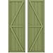 Ekena Millwork ARW102BF518X78MGH Americraft Five Exterior Real Wood Two Equal Panel Framed Board-n-Batten Shutters w/Double Z-Bar (Per Pair), 17 1/2"W x 78"H, Moss Green