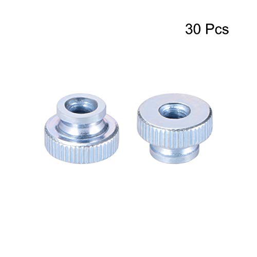 Uxcell Knurled Thumb Nuts, 30Pcs M4X0.7Mm Iron Round Knobs Fasteners For 3D Printer Parts, Silver Tone #TOP1