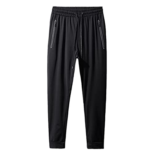 Pantalon grande taille homme fluide contre la chaleur en soie glacée