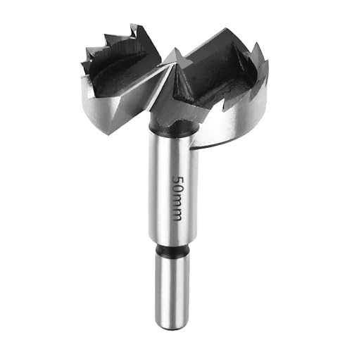 SUQIN Professional ForstnerBohrer Ø50MM,Flach Flügelbohrer Astlochbohrer Scharnierlochbohrer Topfbohrer Forstner Cutter mit Rundschaft Zum Bohren In Holz, Sperrholz,Kunststoff SUQIN Professional ForstnerBohrer Ø50MM,Flach Flügelbohrer Astlochbohrer Scharnierlochbohrer Topfbohrer Forstner Cutter mit Rundschaft Zum Bohren In Holz, Sperrholz,Kunststoff