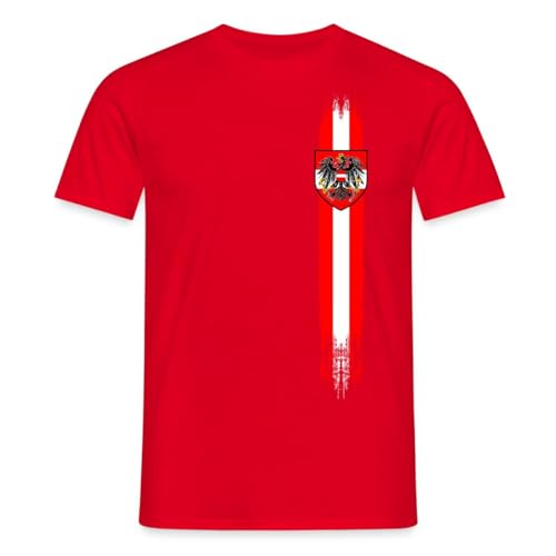 Spreadshirt Österreich Streifen Wappen Vintage Männer T-Shirt M Rot