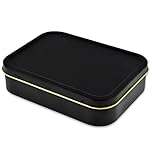Black and Gold Cigarette Holder Tobacco Tin, Compact Cigarette Tin for Men and Women, Portable Tobacco Tins for Storage and Travel, Metal Smoking Case