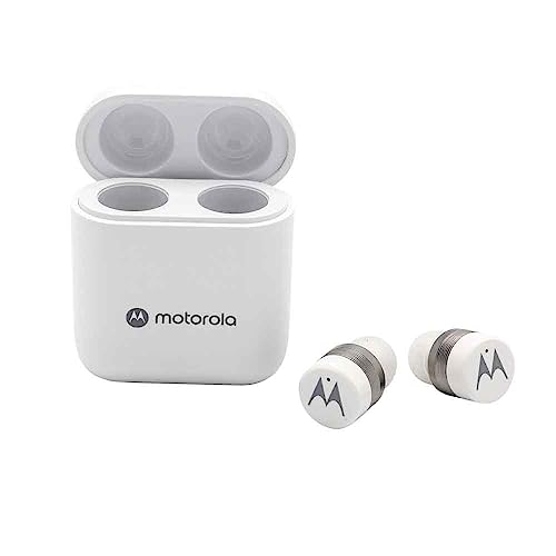 Motorola Sound Moto Buds 120 - Kabellose Ohrhörer - Bluetooth - Wasser- und Schweißfest - Touch- und Sprachsteuerung - Weiß, S/M/L