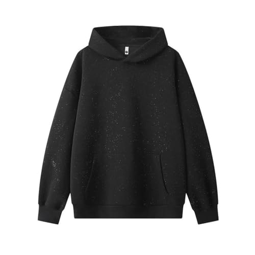 Men's Glitter Hooded Sweatshirt Solid Color Pocket Pullover Hoodie Spring Casual Sparkly Streeetwear2