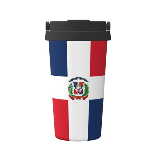 JZQZH Taza de café portátil de República Dominicana con diseño elegante y parte inferior antideslizante para oficina, hogar, escuela y uso al aire libre