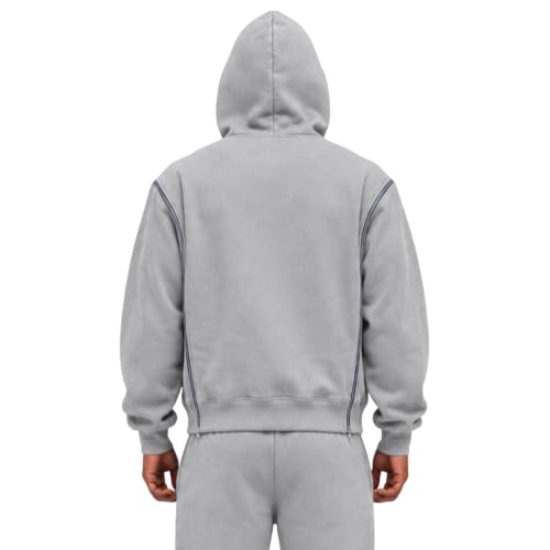 Oversized Hoodie Men Zip Up Sweatshirt Light Fleece Jackets Fall Outfits - image 2