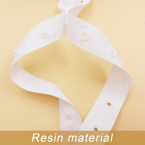 Rouleaux de boucles solides Veemoon ruban pression blanc en polyester durable - 4