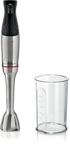 Bosch Stabmixer ErgoMaster Serie 6, mit Mixbecher, 4 Edelstahlklingen, verschleißfreie Keramikkupplung, langlebig, Luftkühlung, leistungsstark, 1200W, MSM6M810