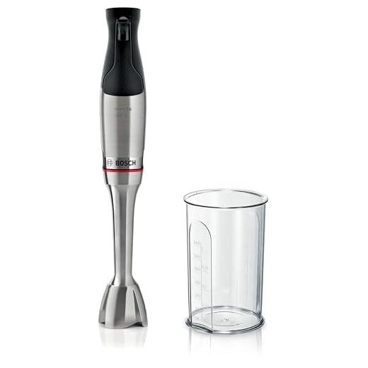 Bosch, staafmixer, ErgoMaster Serie 6, 1200 Watt luchtgekoelde motor, dynamische snelheidsregeling, QuattroBlade System Pro, accessoires inbegrepen, MSM6M810