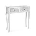 Versa Anjali Mueble Recibidor Estrecho para la Entrada o el Pasillo, Mesa Consola, con 2 cajones, Medidas (Al x L x An) 80 x 25 x 80 cm, Madera, Color Blanco