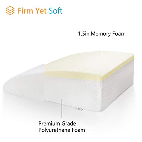 Oasisspace 8" Leg Elevation Pillow With Memory Foam Top - Leg Rest Pillow For Circulation And Elevation,Sleeping - Wedge Pillow For Legs, Back, Foot And Knee Injury With Removable Cover #TOP3