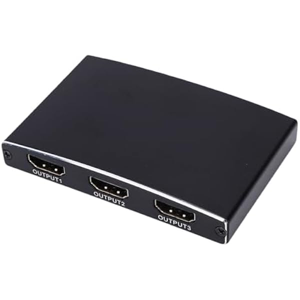 Sxhlseller Rozdzielacz HDMI 1 na 3 Wyjścia, Rozdzielacz 4K 3D 1080PHDMI, Obsługa DTS HDDolby TrueHD, szerokość Pasma 340 MHz, szybkość Transferu 10,2 Gb/s, dla Odtwarzacza DVD PC