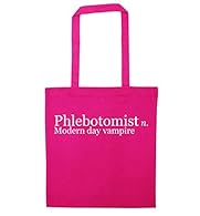 Pink tote bag Phlebotomist - Modern day vampire FREE personalisation! Matching products available! 42cm x 38cm Carry/shoulder straps 67cm long 10 litre capacity 100% Cotton Want to get in touch? Click on the blue 'Flox Creative' above 'add to basket'...