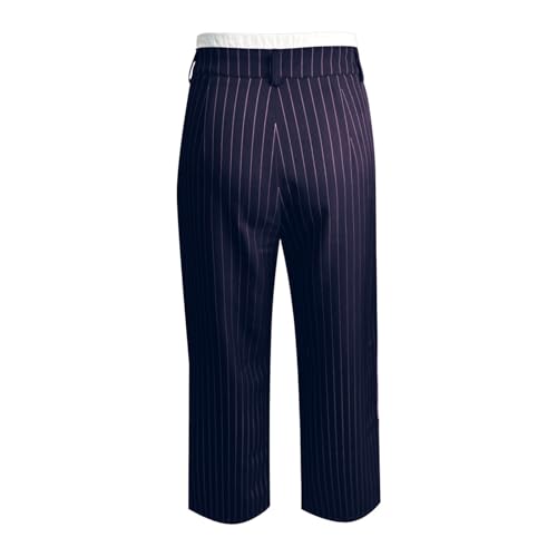 Womens Casual Pants Stripe Patchwork High Waist Wide Leg Trousers Business Work Office Suit Palazzo Pants with Pocket4