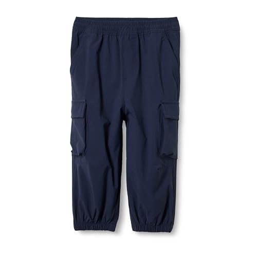 Amazon Essentials Unisex Kids Elastic Waist Cargo Parachute Pants with Drawstring Navy Small