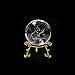 ZHANGJ Collezione di Sfere di Cristallo 3D per Incisione Laser Bambola Sfera di Vetro sferica Feng Shui Artigianato Accessori per la Decorazione Domestica, Base Palla e Oro, 8 cm