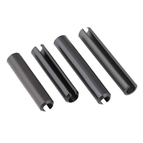 Pasador de resorte ranurado M10 x 45mm de acero negro, espiga elástica de sujeción 3
